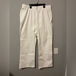 Soft Surroundings White Women's Elastic Waist Wide Leg Pant Size 2xl
